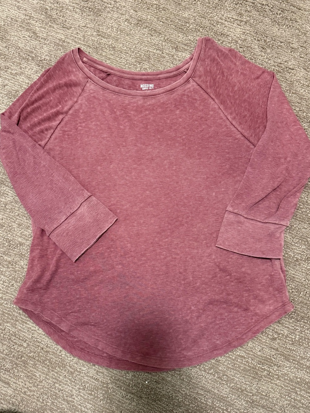 Mossimo Supply Co. Mauve Scoop Neck Long Sleeve Top